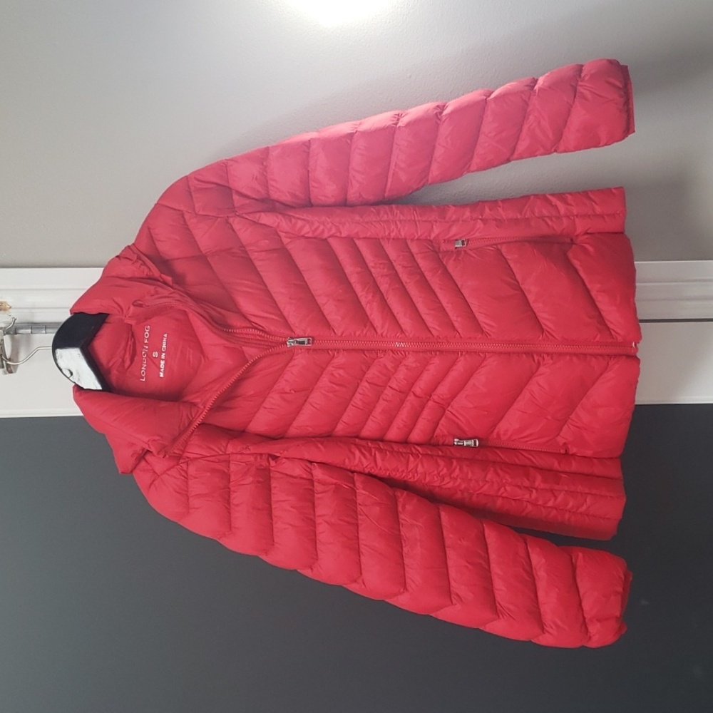 London Fog Women's Vibrant Red Puffer Coat
